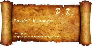 Pakó Kisanna névjegykártya